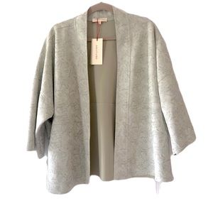 Anthropologie Solitaire Kimono Style Cardigan Jacket Faux Suede - Sage Green